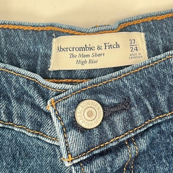 Abercrombie & Fitch The Mom Short High Rise Denim Jean Shorts Curve Love Sz 2X - Picture 3 of 7